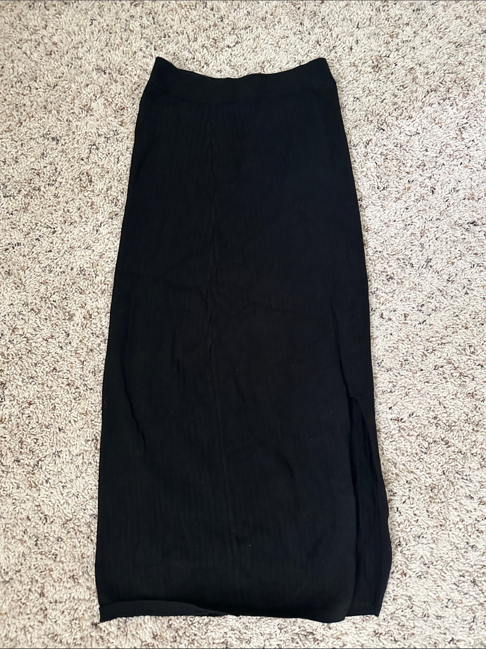 Free People Black Maxi Skirt with Side Slit